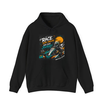 Racing Hoodie Unisex – “Race Your Dreams, Own Your Journey” Kart Racing Graphic Pullover