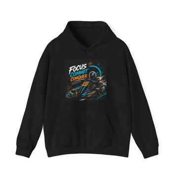 Motorsport Hoodie Unisex – "Focus Commit Conquer" Racing Go-Kart Graphic Hoodie