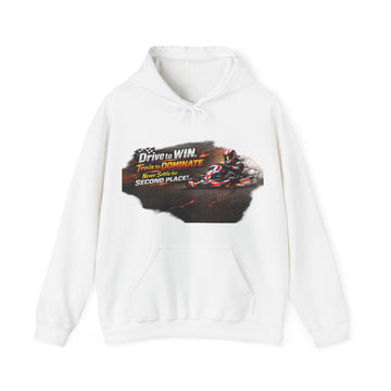 Racing Hoodie — “Drive to Win, Train to Dominate” Motorcycle Racing Sweatshirt