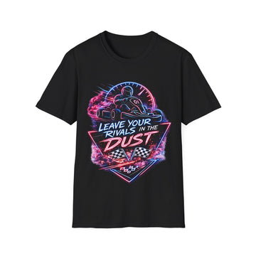 Racing Unisex T-Shirt — "Leave Your Rivals in the Dust" Retro Neon Go-Kart Tee