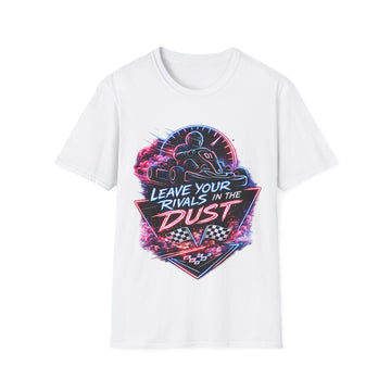 Racing Unisex T-Shirt — "Leave Your Rivals in the Dust" Retro Neon Go-Kart Tee