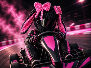 Drift Bunny Helmet Cover – Cute Long Ear Karting Helmet Cover