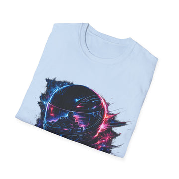 Race or Die Retro Racer Unisex T-Shirt — Neon Helmet Motorsport Graphic Tee