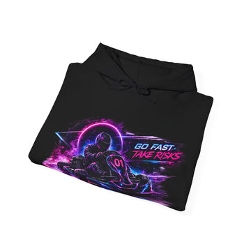 Hoodie - Retro Neon Go Fast Take Risks Racing Design