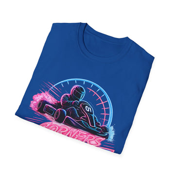 Racing Retro Unisex T-Shirt — “Corners Are Opportunities, Not Obstacles” Neon Racer Tee