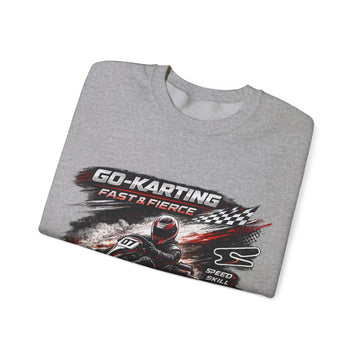 Go-Karting Unisex Crewneck Sweatshirt — Fast & Fierce Racing Graphic