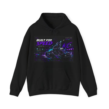 Built for Speed Racing Hoodie — Retro Neon Karting Pullover