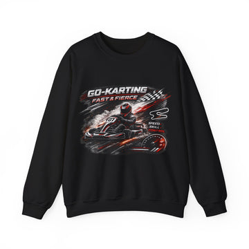 Go-Karting Unisex Crewneck Sweatshirt — Fast & Fierce Racing Graphic