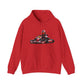 Go-Kart Racing Hoodie — Red Kart Driver Graphic Sweatshirt