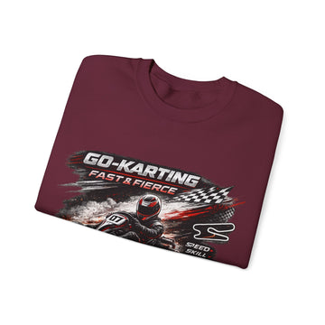Go-Karting Unisex Crewneck Sweatshirt — Fast & Fierce Racing Graphic