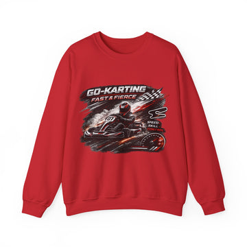 Go-Karting Unisex Crewneck Sweatshirt — Fast & Fierce Racing Graphic
