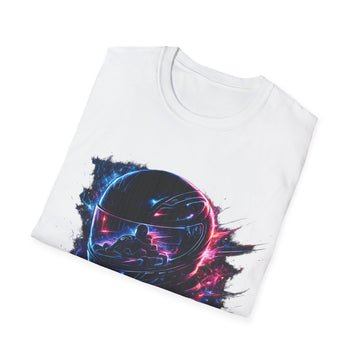Race or Die Retro Racer Unisex T-Shirt — Neon Helmet Motorsport Graphic Tee