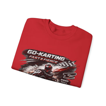 Go-Karting Unisex Crewneck Sweatshirt — Fast & Fierce Racing Graphic