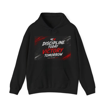 Motivational Hoodie — "Discipline Today, Victory Tomorrow" Athletic Pullover