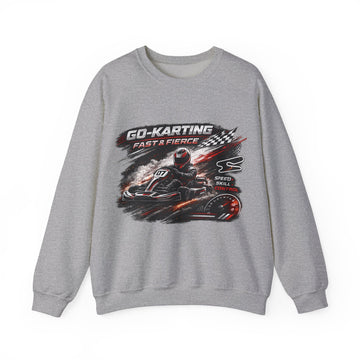 Go-Karting Unisex Crewneck Sweatshirt — Fast & Fierce Racing Graphic