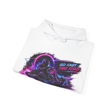 Hoodie - Retro Neon Go Fast Take Risks Racing Design