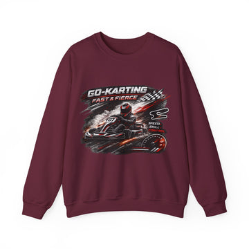 Go-Karting Unisex Crewneck Sweatshirt — Fast & Fierce Racing Graphic