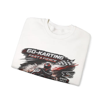 Go-Karting Unisex Crewneck Sweatshirt — Fast & Fierce Racing Graphic