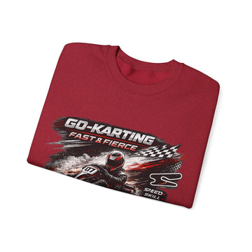 Go-Karting Unisex Crewneck Sweatshirt — Fast & Fierce Racing Graphic