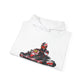 Go-Kart Racing Hoodie — Red Kart Driver Graphic Sweatshirt