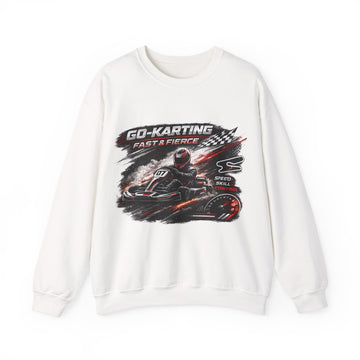 Go-Karting Unisex Crewneck Sweatshirt — Fast & Fierce Racing Graphic