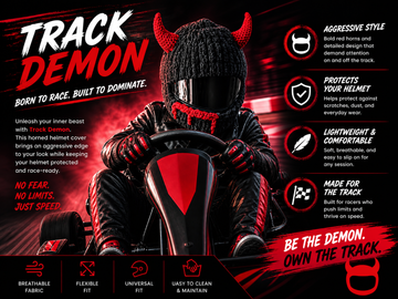 Track Demon Helmet Cover – Horned Karting Helmet Cover
