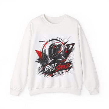 Crewneck Sweatshirt Unisex — "Built for Speed" Racing Helmet Graphic