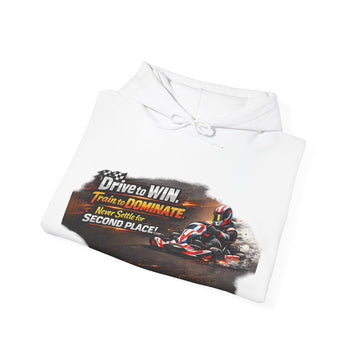 Racing Hoodie — “Drive to Win, Train to Dominate” Motorcycle Racing Sweatshirt