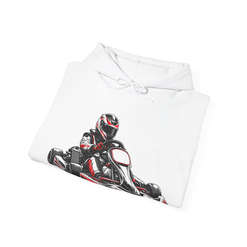 Go-Kart Racing Hoodie – Red & Black Driver Graphic Pullover